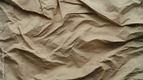 Wallpaper Mural Crumpled Beige Fabric with Subtle Glitter Texture Torontodigital.ca