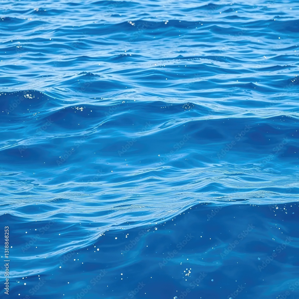 Calming blue sea waves with tiny shimmering dots, sea, abstract, blue Calming blue sea waves with tiny shimmering dots, sea, abstract, blue
