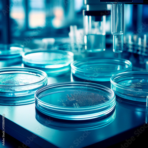 Petri dishes being observed in a laboratory environment focused on biological research and experimentation