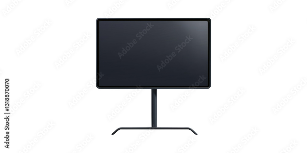 Square display monitor on stand isolated on transparent background Square display monitor on stand isolated on transparent background
