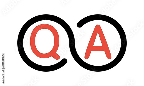 q and a round outline infinity pictogram, question and answer outline icon, social media problem and solution sign