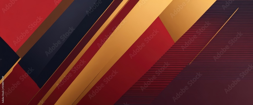 Fototapeta premium Red and Golden lines flat design dark gradient background