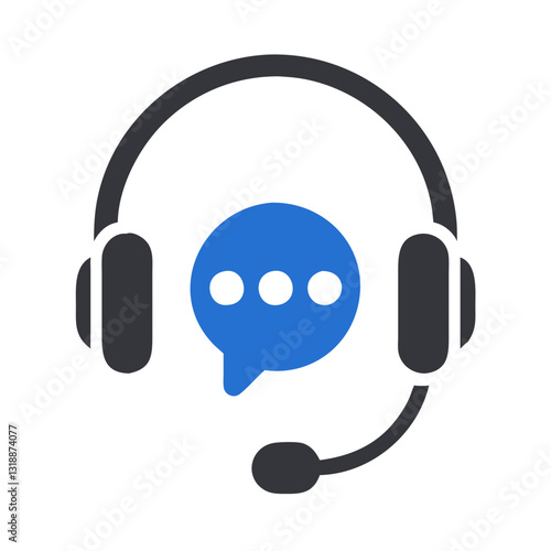 Bold Customer Support Headset Icon for Call Centers, Technical Assistance, and Helplines