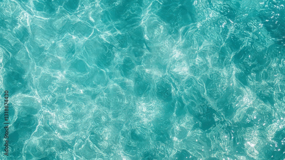 Obraz premium Abstract Turquoise Water Texture: Ripples and Light Reflections
