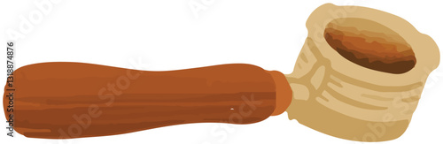 Coffee machine portafilter vintage hand drawn illustration