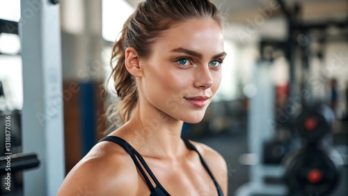 portrait of a healthy young woman in a gym Free Download portrait of a healthy young woman in a gym - GFXLoad