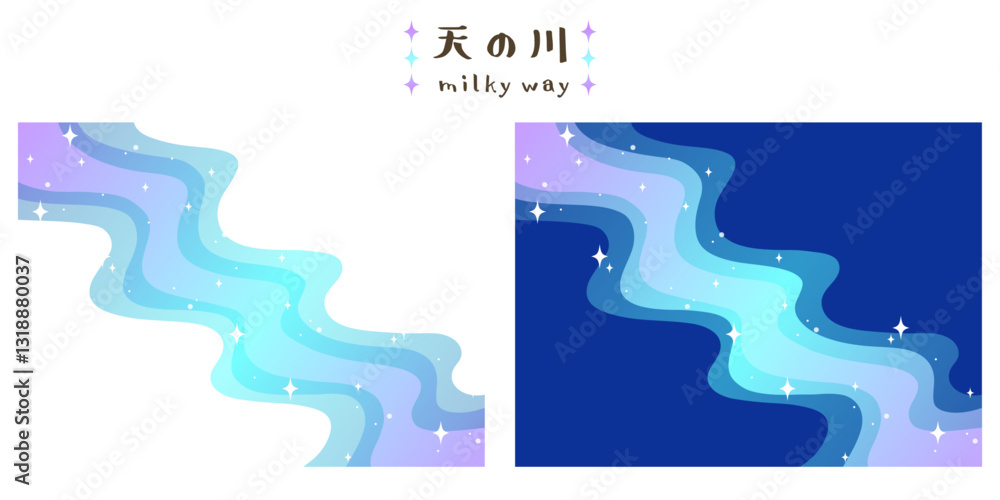 Obraz premium 天の川のグラフィックイラスト