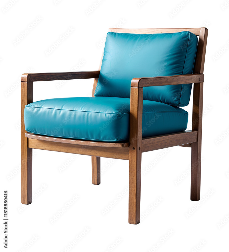 Sophisticated wooden blue chair, isolated on transparent background, png Sophisticated wooden blue chair, isolated on transparent background, png