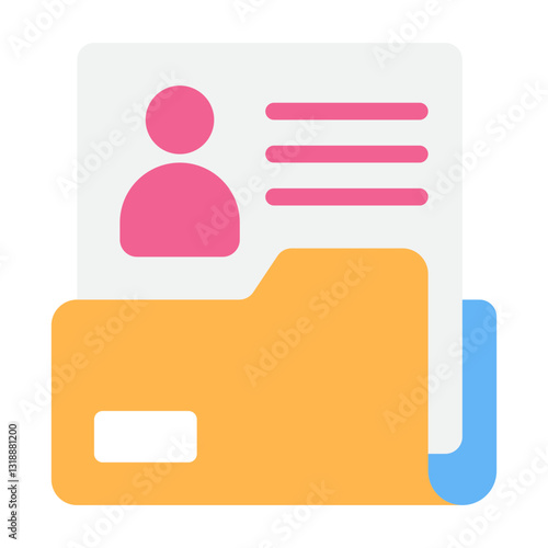 Colorful Document Folder with Profile Card