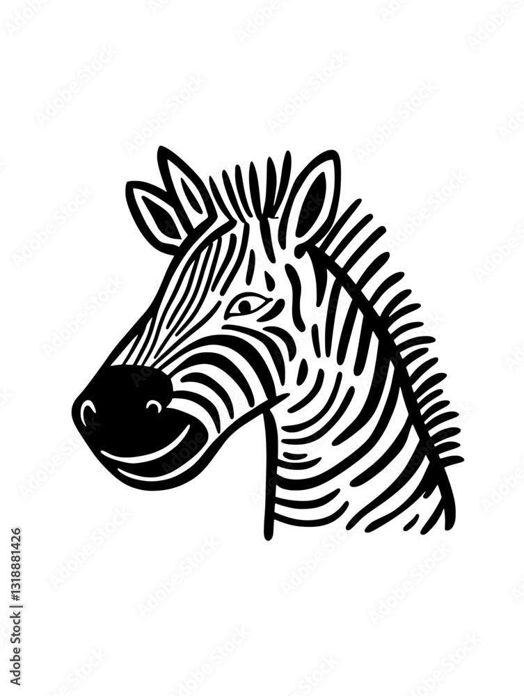 Stylish zebra head in a modern vector design featuring bold lines and unique patterns ideal for art and graphic projects Stylish zebra head in a modern vector design featuring bold lines and unique patterns ideal for art and graphic projects