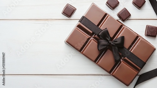 Generic Mockup Plain View Text Logo Chocolate Wooden