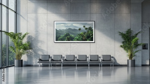 Travel Mockup Travel Overview Poster Gray Wall Jungle