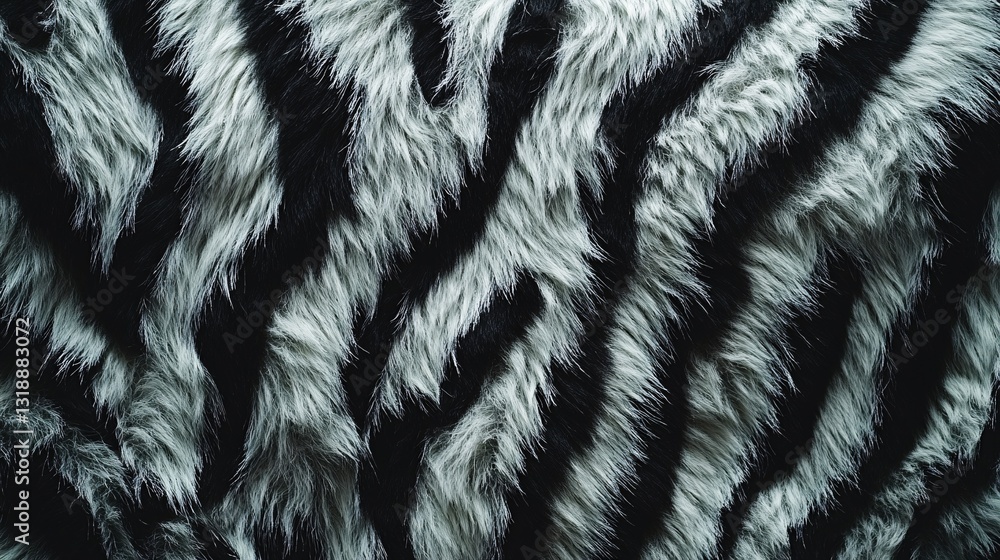 The faux fur texture displays black and white stripe patterns beautifully The faux fur texture displays black and white stripe patterns beautifully