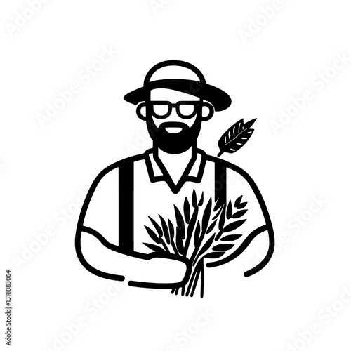 Wallpaper Mural Gardener with fresh harvest in fields showcasing sustainable agriculture practices and community connections Torontodigital.ca