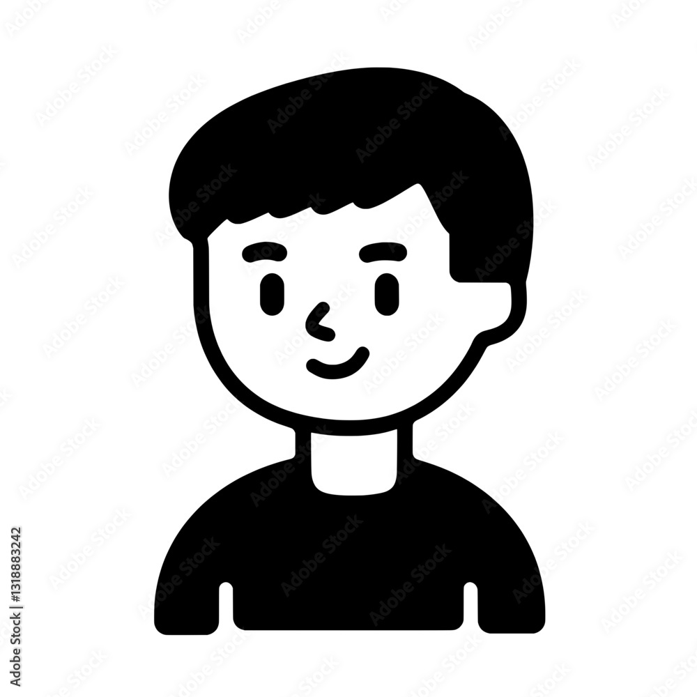 Friendly young boy in a minimalist vector design showcasing joy and positivity in a modern style Friendly young boy in a minimalist vector design showcasing joy and positivity in a modern style