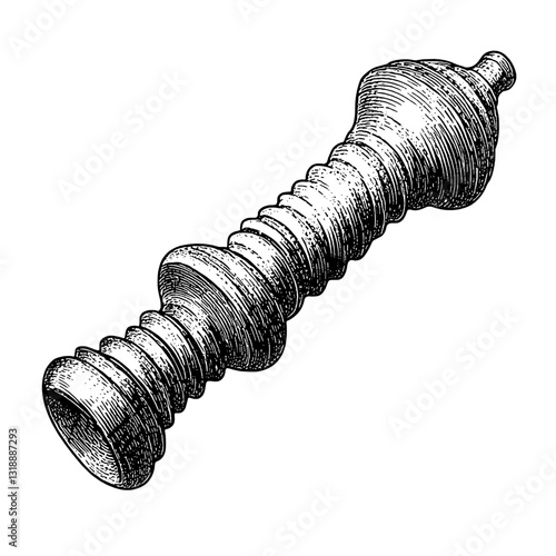 Intricate illustration of a vintage mechanical part showcasing its detailed design and craftsmanship