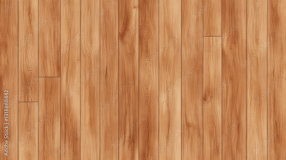 Fototapeta premium A close-up view of wooden flooring, showcasing the natural grain and texture of the wood in warm, light-toned hues.