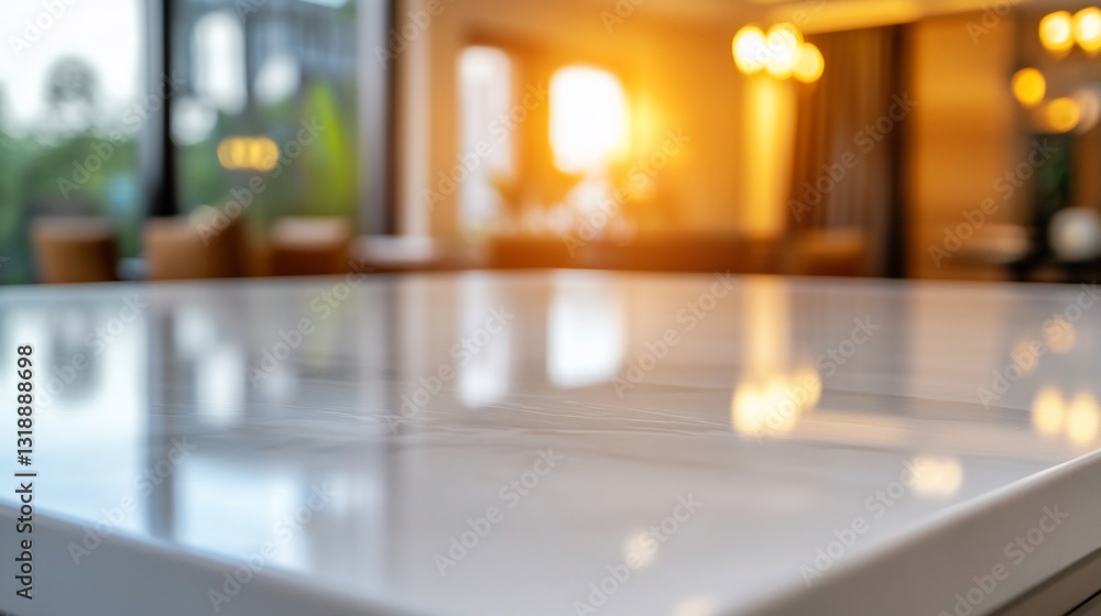 Marble countertop kitchen. Modern home decor, interior, surface, backdrop Marble countertop kitchen. Modern home decor, interior, surface, backdrop
