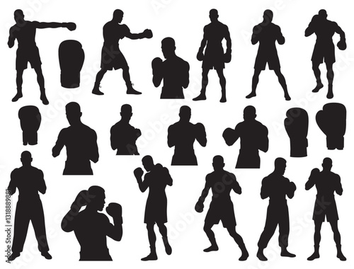 BOXERS SILHOUETTE WHITE BACKGROUND