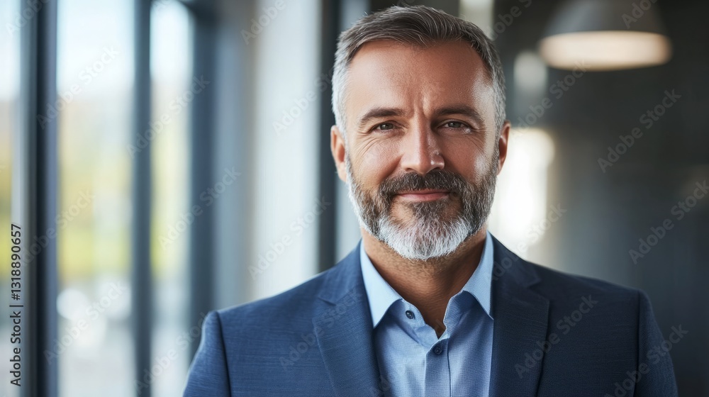 Fototapeta premium Confident business professional in formal attire, embodying leadership and professionalism. 