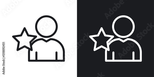 Best employee icons set in black and white stroke lines