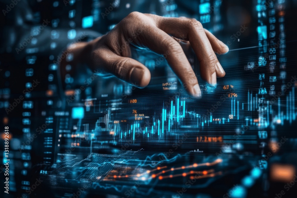 Fototapeta premium Business audit stock financial finance management on analysis data strategy with graph 