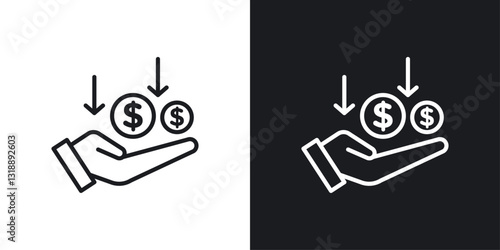 Borrower icons set in black and white stroke lines