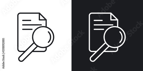 Case studies icons set in black and white stroke lines