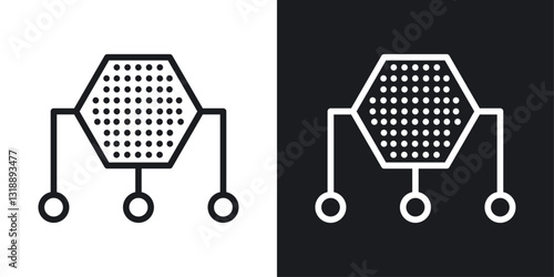 Content management icons set in black and white stroke lines