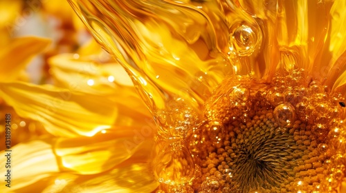 Golden Pour: Sunflower oil rich hue bubbles 