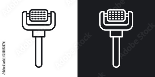 Derma roller icons set in black and white stroke lines