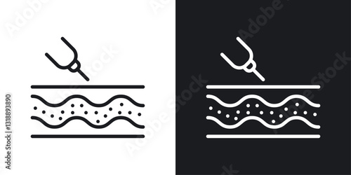 Dermatology beauty therapy for body skin icons set in black and white stroke lines