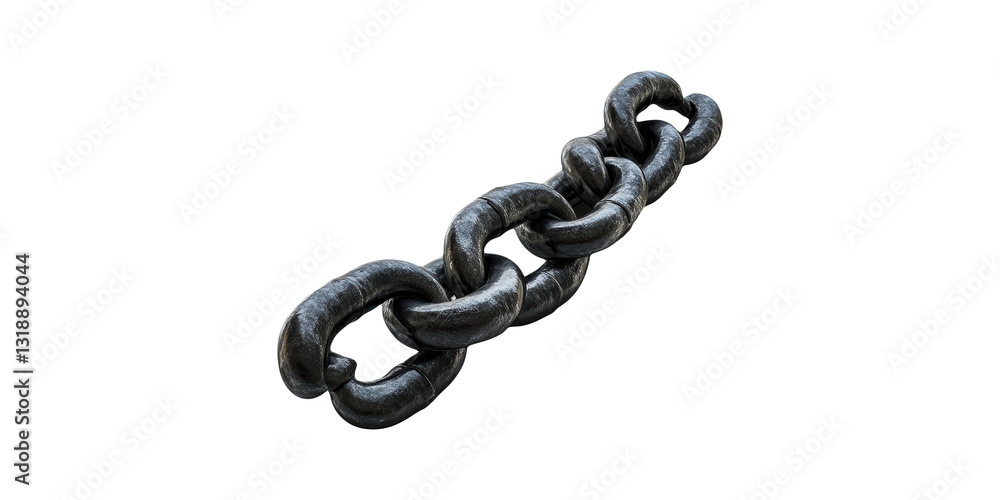 Obraz premium Steel chain link isolated on transparent background