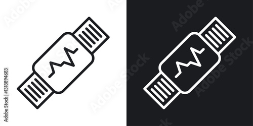 Fitness tracker smart watch icons set in black and white stroke lines