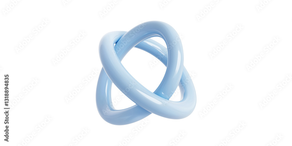 Abstract interlocking blue torus design isolated on transparent background Abstract interlocking blue torus design isolated on transparent background