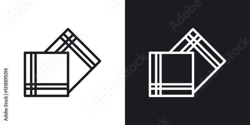 Handkerchief icons set in black and white stroke lines