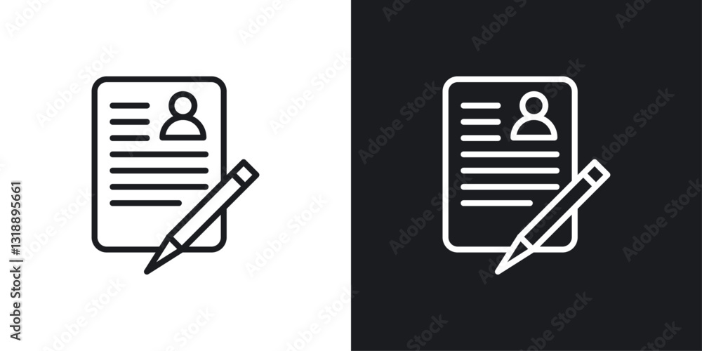 Job description icons set in black and white stroke lines Job description icons set in black and white stroke lines