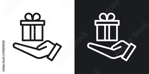 Loyalty program icons set in black and white stroke lines