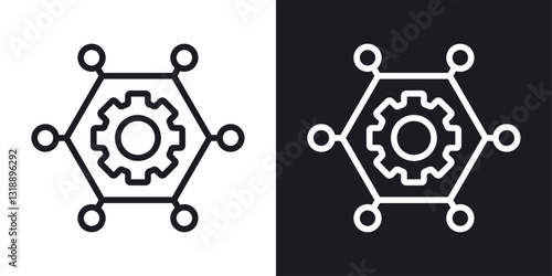 Management skills icons set in black and white stroke lines