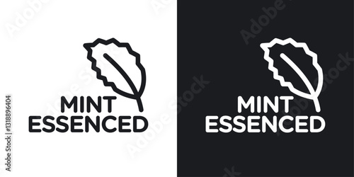 Mint essenced icons set in black and white stroke lines