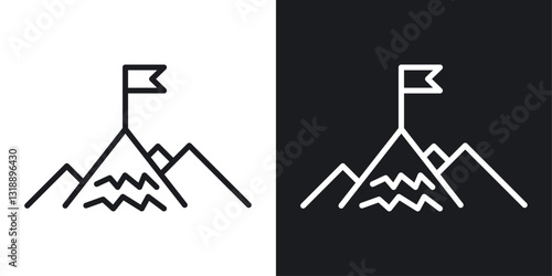 Mission icons set in black and white stroke lines