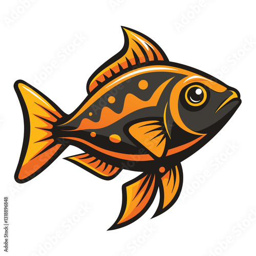 tang fish vector isolated image on white backgrounder 