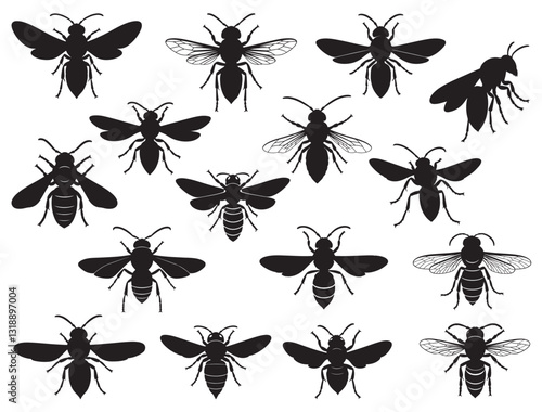 HORNET SILHOUETTE WHITE BACKGROUND