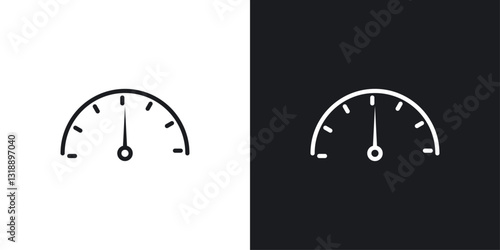 Performance indicator icons set in black and white stroke lines
