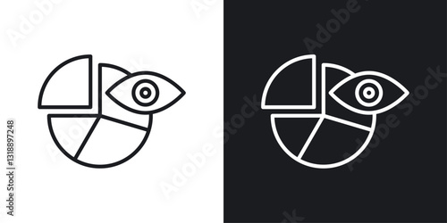 Predictive analytics icons set in black and white stroke lines