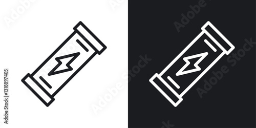 Protein bar icons set in black and white stroke lines