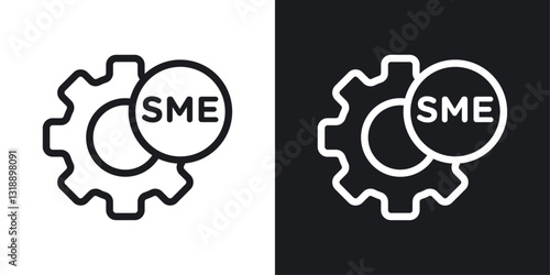SME icons set in black and white stroke lines