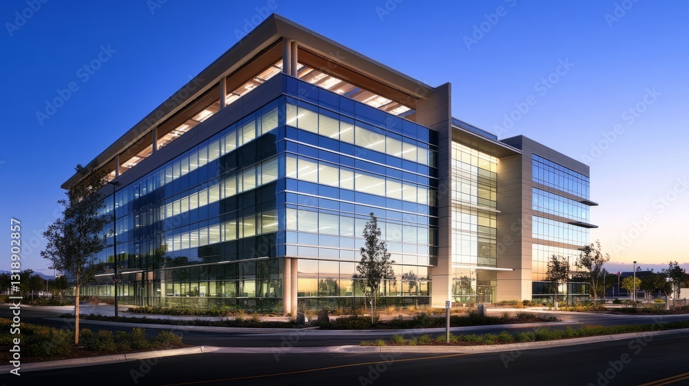 Clean urban office buildings, modern office buildings at the cutting edge Clean urban office buildings, modern office buildings at the cutting edge