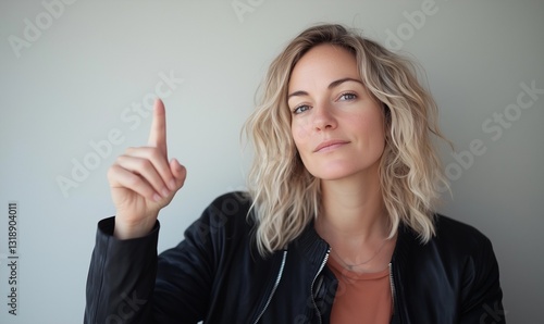 Wallpaper Mural Woman Pointing Upward Torontodigital.ca