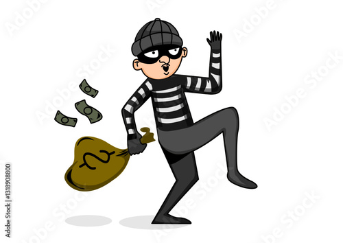 This is an illustration of a running thief